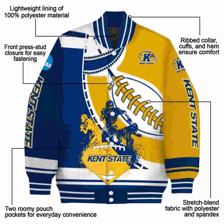 kent state golden flashes baseball stitching gold white jacket new arrival