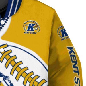 kent state golden flashes baseball stitching gold white jacket premium grade