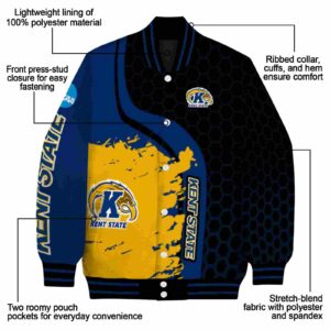kent state golden flashes hexagonal pattern navy blue black jacket new arrival