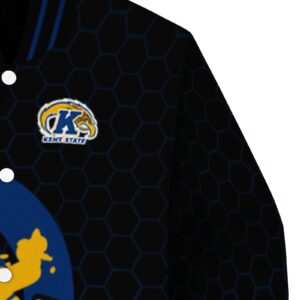 kent state golden flashes hexagonal pattern navy blue black jacket premium grade