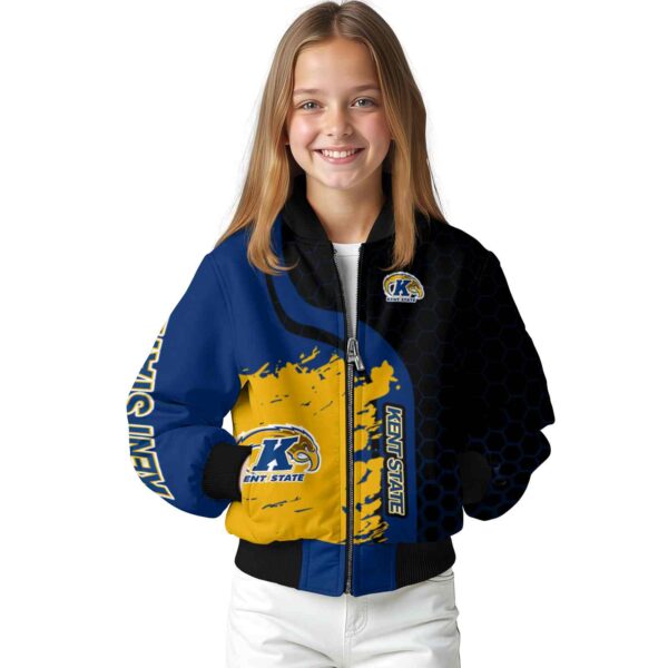 kent state golden flashes hexagonal pattern navy blue black jacket top rated