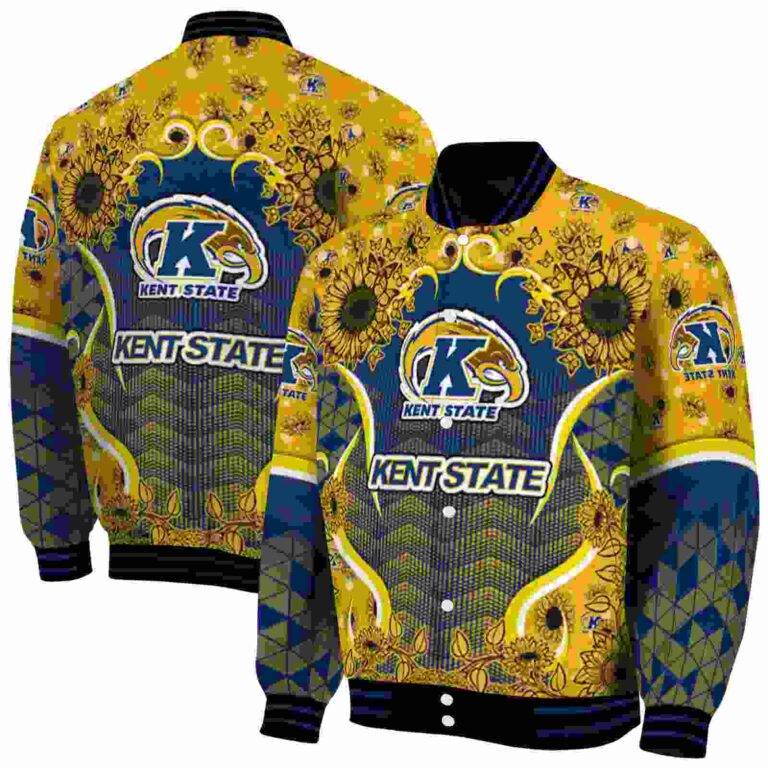 kent state golden flashes sunflower bloom navy blue yellow jacket fashion forward