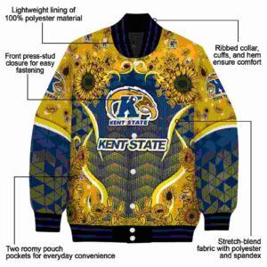 kent state golden flashes sunflower bloom navy blue yellow jacket new arrival