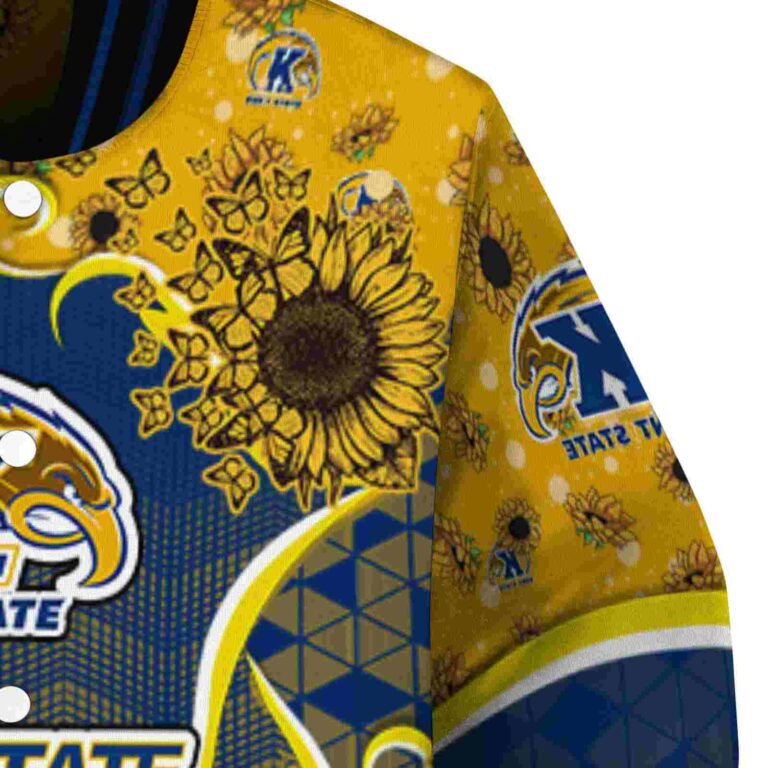 kent state golden flashes sunflower bloom navy blue yellow jacket premium grade