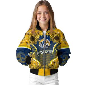 kent state golden flashes sunflower bloom navy blue yellow jacket top rated