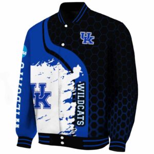 kentucky wildcats hexagonal pattern blue black jacket best selling