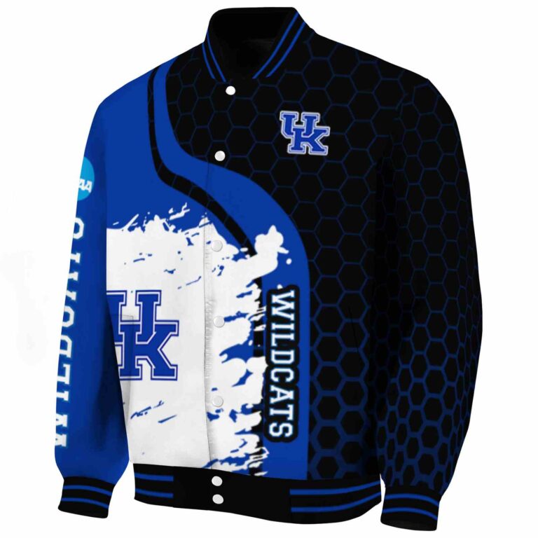 kentucky wildcats hexagonal pattern blue black jacket best selling