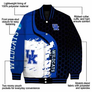 kentucky wildcats hexagonal pattern blue black jacket new arrival