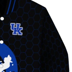 kentucky wildcats hexagonal pattern blue black jacket premium grade