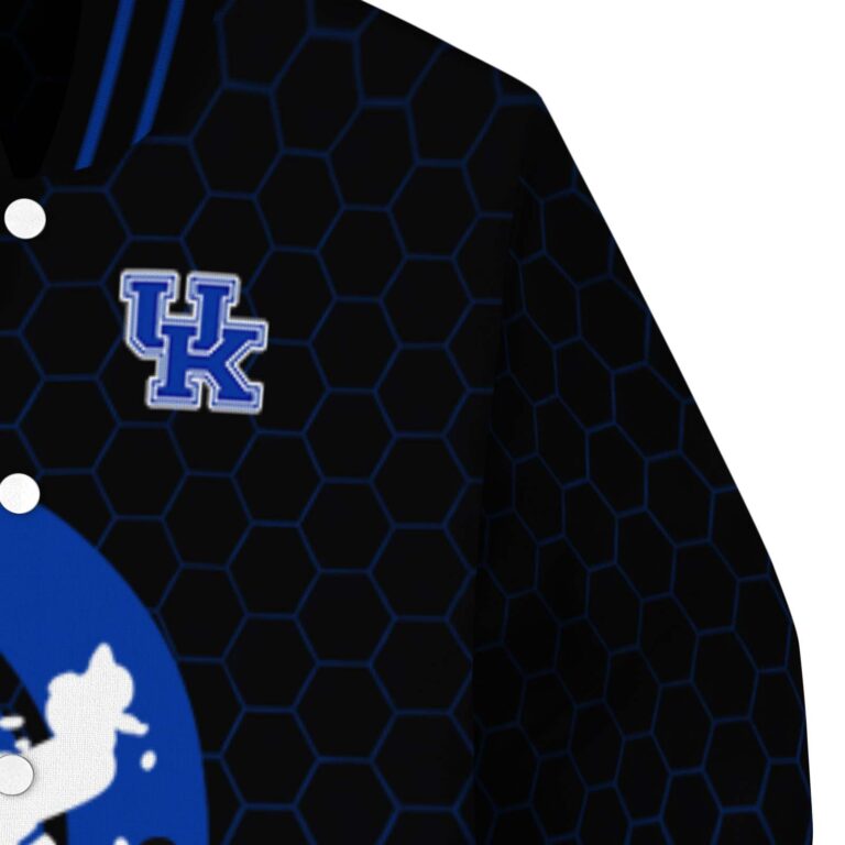 kentucky wildcats hexagonal pattern blue black jacket premium grade