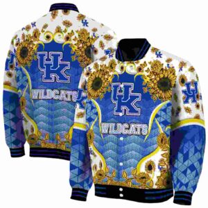 kentucky wildcats sunflower bloom blue yellow jacket fashion forward
