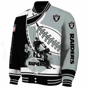 las vegas raiders baseball stitching silver white jacket best selling