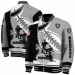 las vegas raiders baseball stitching silver white jacket best selling