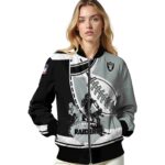 las vegas raiders baseball stitching silver white jacket best selling