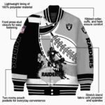 las vegas raiders baseball stitching silver white jacket best selling
