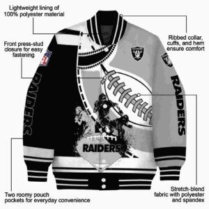 las vegas raiders baseball stitching silver white jacket new arrival