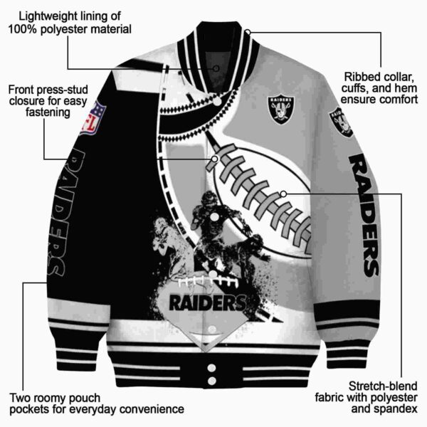 las vegas raiders baseball stitching silver white jacket new arrival