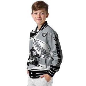 las vegas raiders baseball stitching silver white jacket trendy