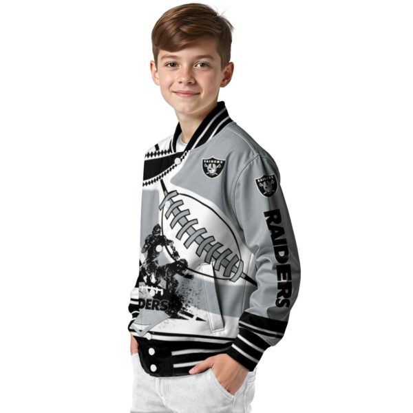 las vegas raiders baseball stitching silver white jacket trendy