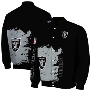 las vegas raiders hexagonal pattern black jacket fashion forward