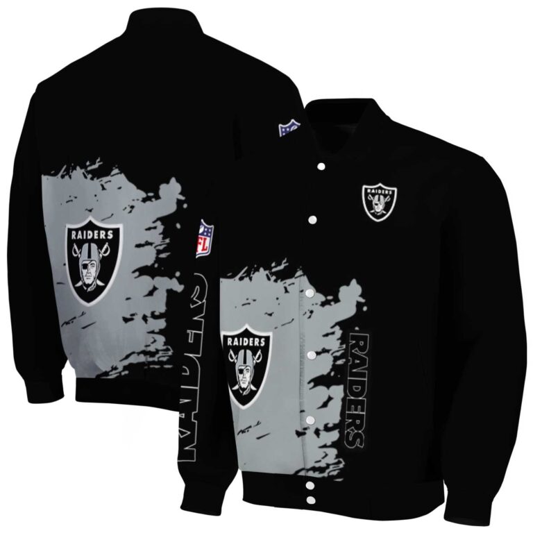 las vegas raiders hexagonal pattern black jacket fashion forward