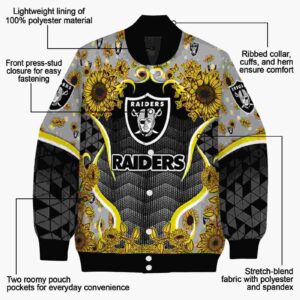 las vegas raiders sunflower bloom black yellow jacket new arrival