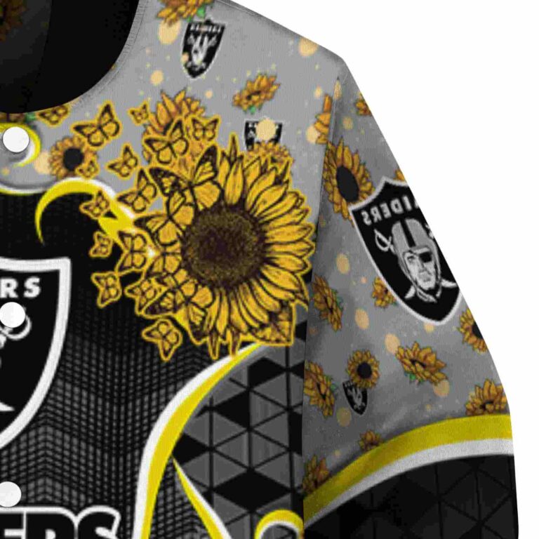 las vegas raiders sunflower bloom black yellow jacket premium grade