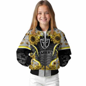 las vegas raiders sunflower bloom black yellow jacket top rated
