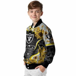 las vegas raiders sunflower bloom black yellow jacket trendy