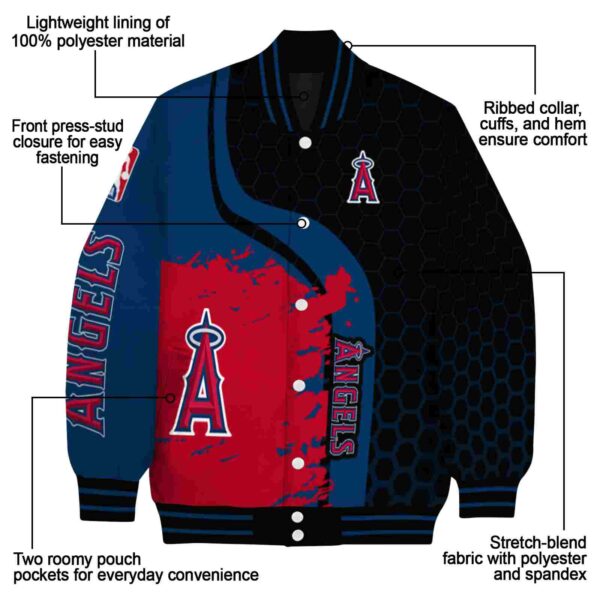 los angeles angels hexagonal pattern blue black jacket new arrival