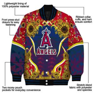 los angeles angels sunflower bloom blue yellow jacket new arrival