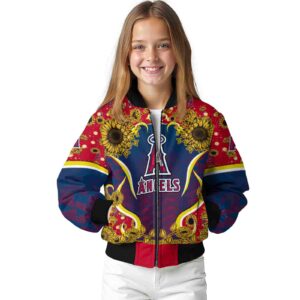 los angeles angels sunflower bloom blue yellow jacket top rated