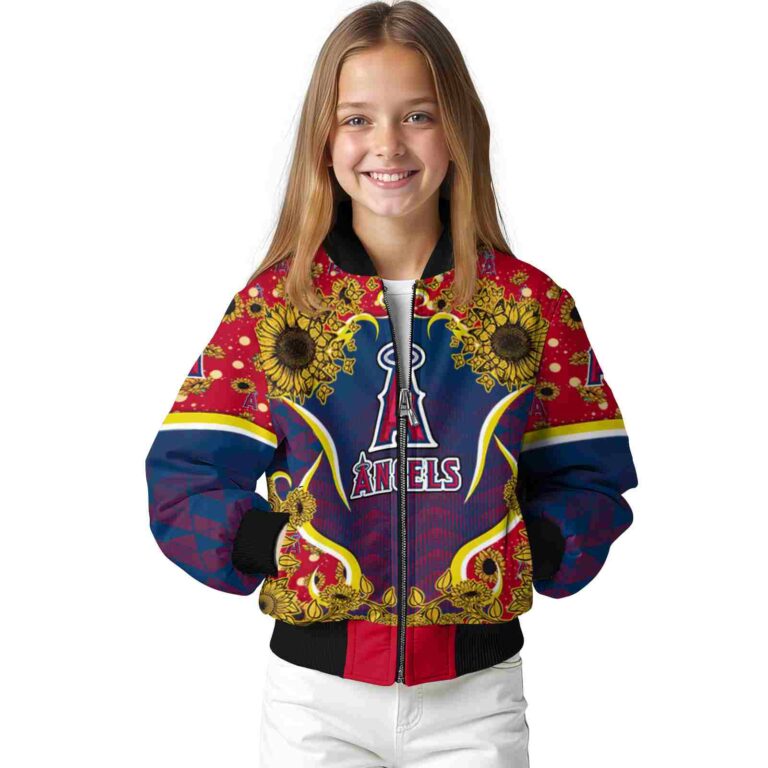 los angeles angels sunflower bloom blue yellow jacket top rated
