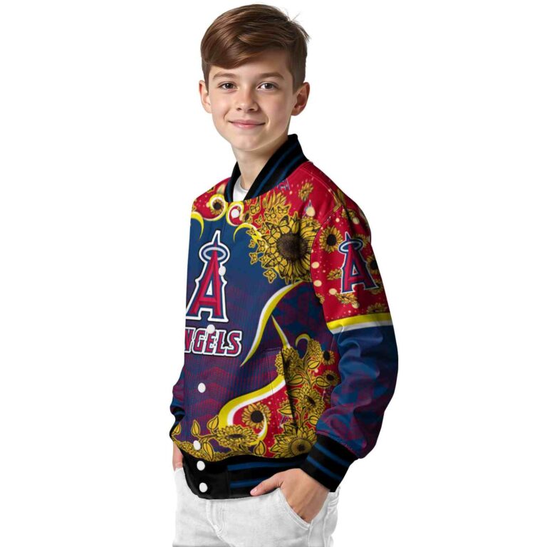 los angeles angels sunflower bloom blue yellow jacket trendy