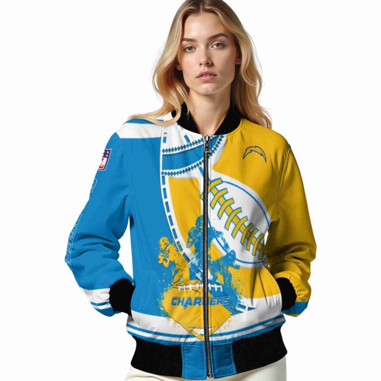 los angeles chargers baseball stitching gold white jacket latest model