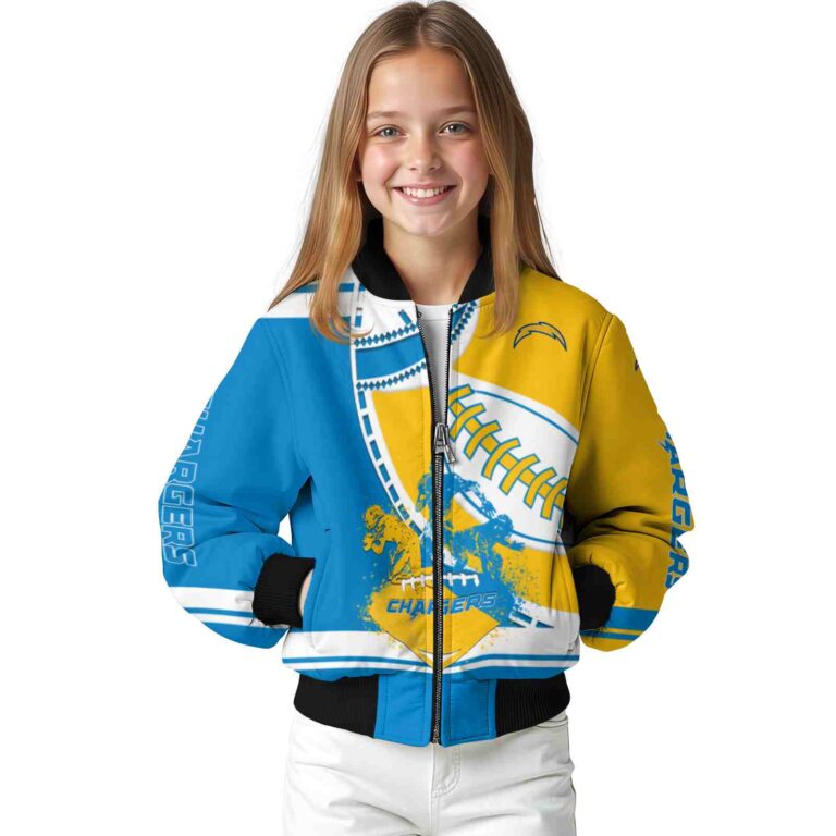 los angeles chargers baseball stitching gold white jacket top rated