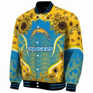los angeles chargers sunflower bloom blue yellow jacket best selling