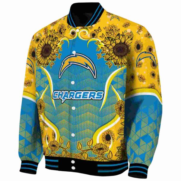 los angeles chargers sunflower bloom blue yellow jacket best selling