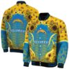 los angeles chargers sunflower bloom blue yellow jacket fashion forward