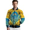 los angeles chargers sunflower bloom blue yellow jacket high quality