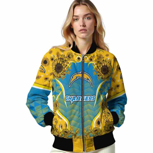 los angeles chargers sunflower bloom blue yellow jacket latest model