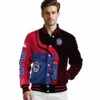los angeles clippers hexagonal pattern red black jacket high quality