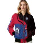 los angeles clippers hexagonal pattern red black jacket best selling