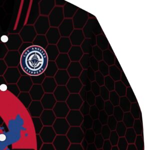 los angeles clippers hexagonal pattern red black jacket premium grade