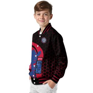 los angeles clippers hexagonal pattern red black jacket trendy