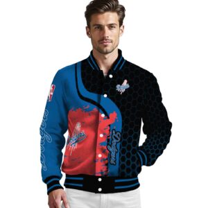 los angeles dodgers hexagonal pattern blue black jacket high quality