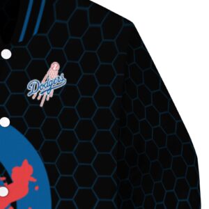 los angeles dodgers hexagonal pattern blue black jacket premium grade