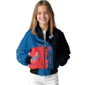 los angeles dodgers hexagonal pattern blue black jacket top rated