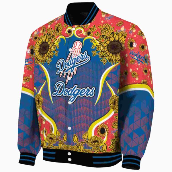 los angeles dodgers sunflower bloom blue yellow jacket best selling