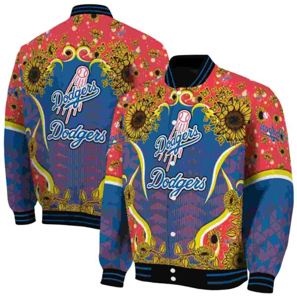 los angeles dodgers sunflower bloom blue yellow jacket fashion forward